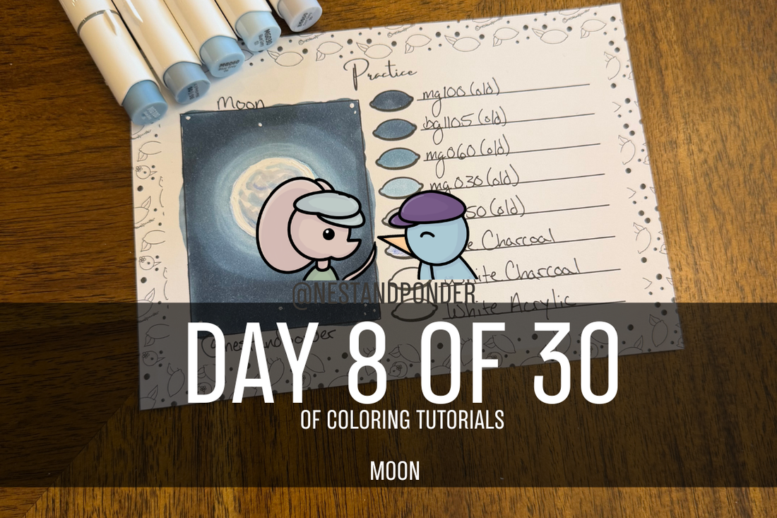Moon Coloring Tutorial - Day 8 of 30 Coloring Techniques