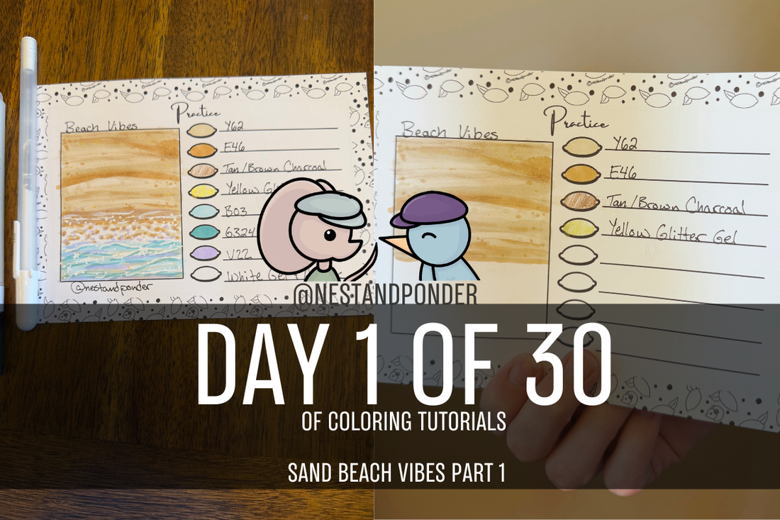 Sand Beach Coloring Tutorial - Day 1 of 30 Coloring Techniques
