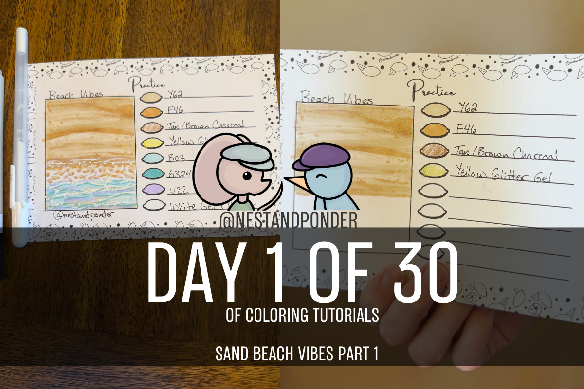 Sand Beach Coloring Tutorial - Day 1 of 30 Coloring Techniques