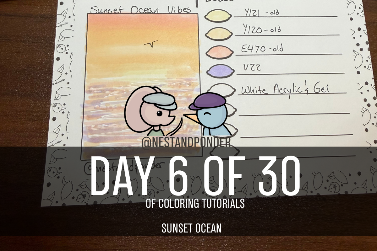 Sunset Ocean Coloring Tutorial - Day 6 of 30 Coloring Techniques