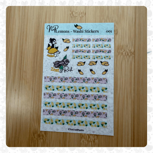 001 Lemon Washi Sticker Sheet