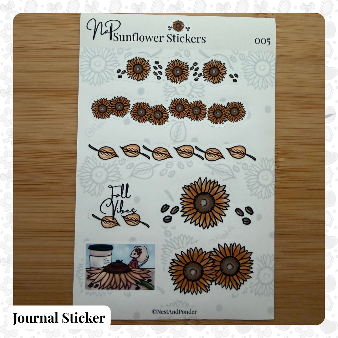 005 Sunflower Sticker Sheet