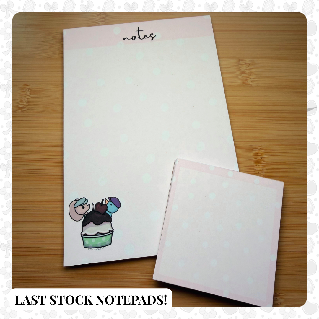 Ice Cream Social Pink Polka Dot Notepad Bundle