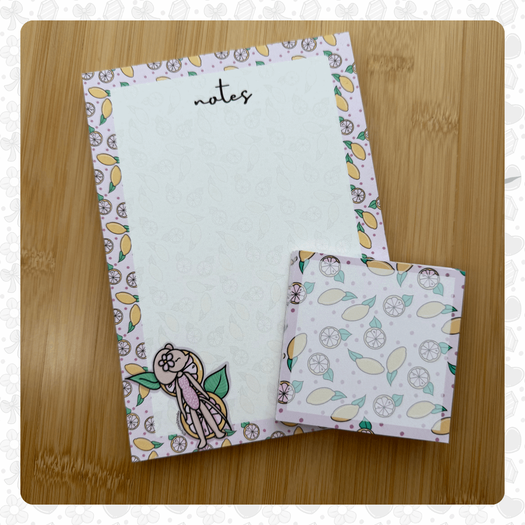 Mabel Mouse Pink Lemon Rest Notepad Bundle