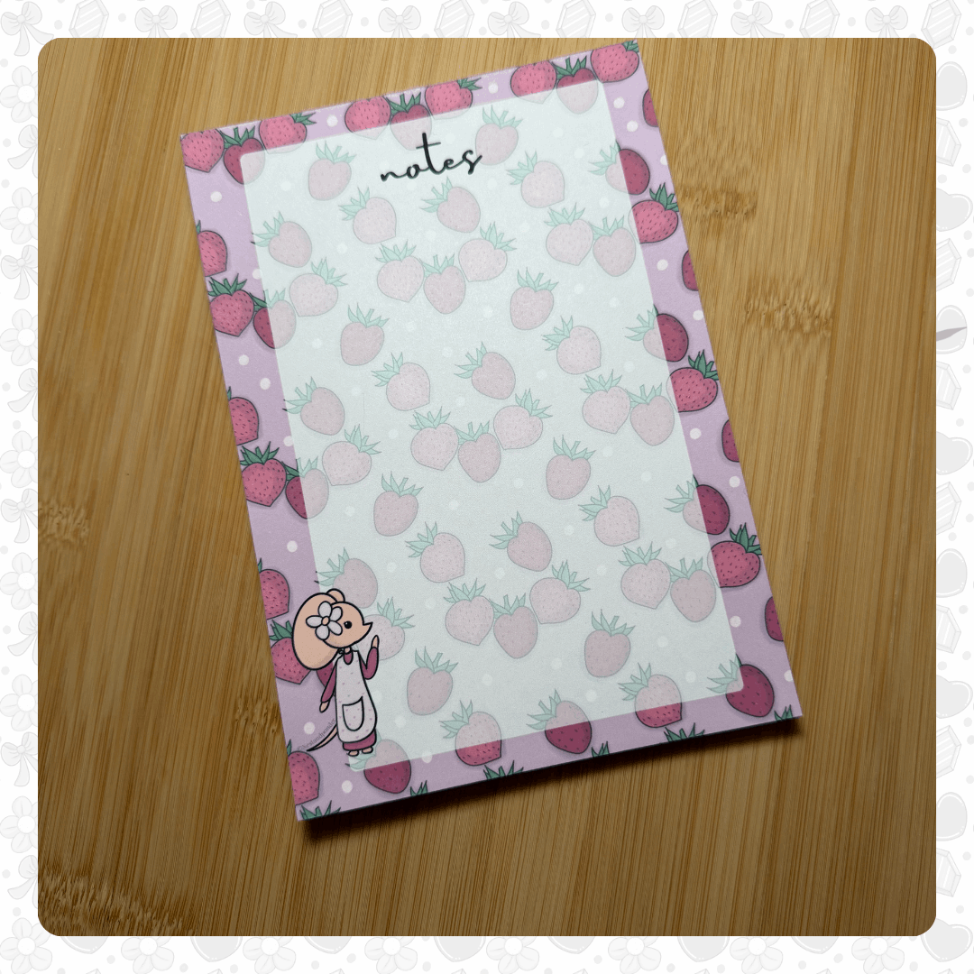 Mabel Strawberry Notepad