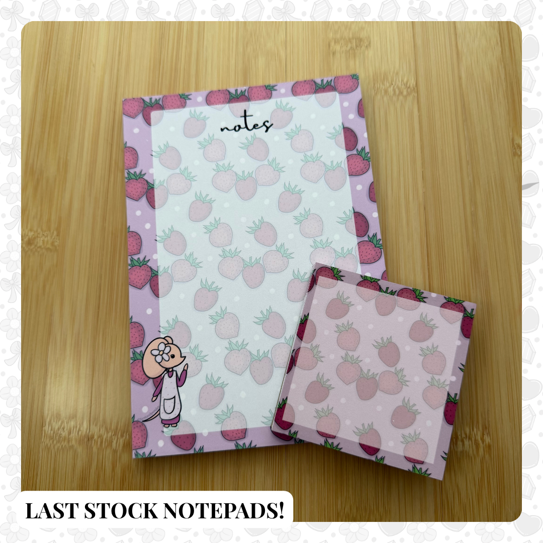 Mabel Stawberries Notepad & Mini Bundle